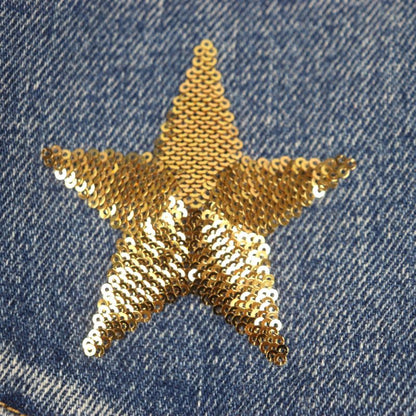 Celine 22SS 2q398930f Star Embroidery Loose Teddy Zip-up Blouson Denim Jacket