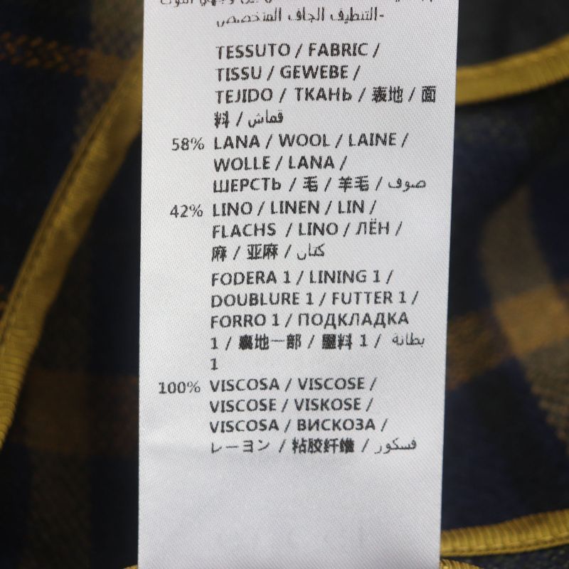  Gucci 568562 Wool Linen Checked Double Breasted Hooded Double Chester Coat