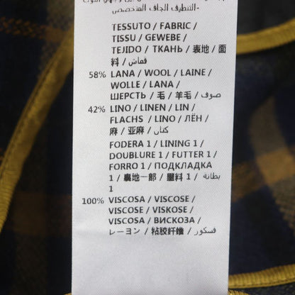  Gucci 568562 Wool Linen Checked Double Breasted Hooded Double Chester Coat