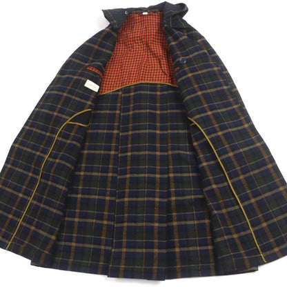  Gucci 568562 Wool Linen Checked Double Breasted Hooded Double Chester Coat
