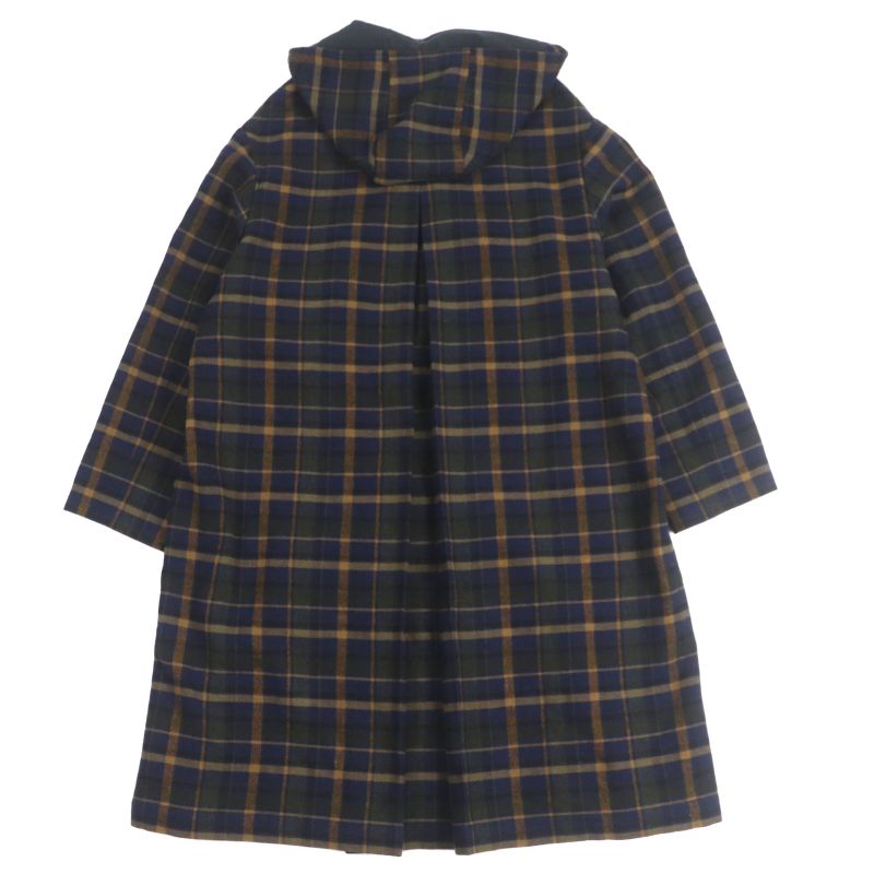  Gucci 568562 Wool Linen Checked Double Breasted Hooded Double Chester Coat
