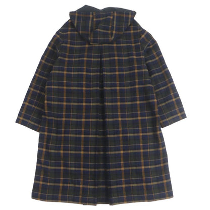  Gucci 568562 Wool Linen Checked Double Breasted Hooded Double Chester Coat