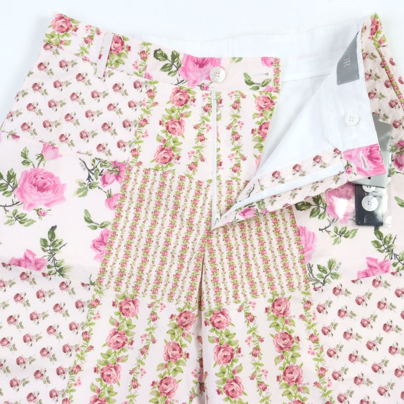 DIOR Homme 293c170b5680 Logo Patchwork Floral Pattern Half Pants Shorts