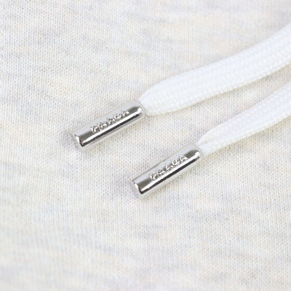 Prada 2023 Ujl24b Logo Embroidery Pullover Cotton Fleece Hoodie Ivory L Genuine