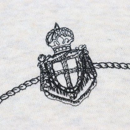 Prada 2023 Ujl24b Logo Embroidery Pullover Cotton Fleece Hoodie Ivory L Genuine