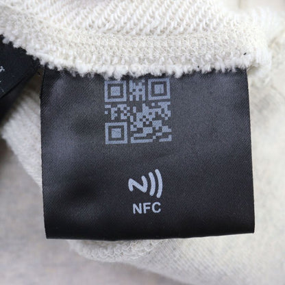 Prada 2023 Ujl24b Logo Embroidery Pullover Cotton Fleece Hoodie Ivory L Genuine