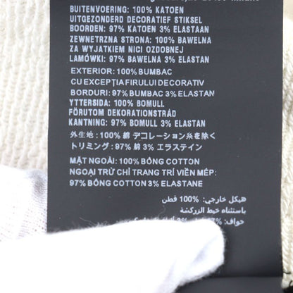 Prada 2023 Ujl24b Logo Embroidery Pullover Cotton Fleece Hoodie Ivory L Genuine