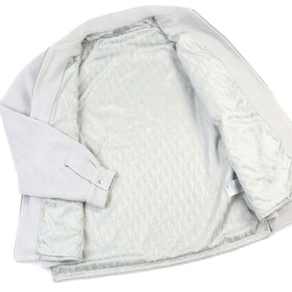 DIOR Homme 2025 513j501a0892 Logo Patch Lined Oblique Zip Up Fleece Jacket Gray