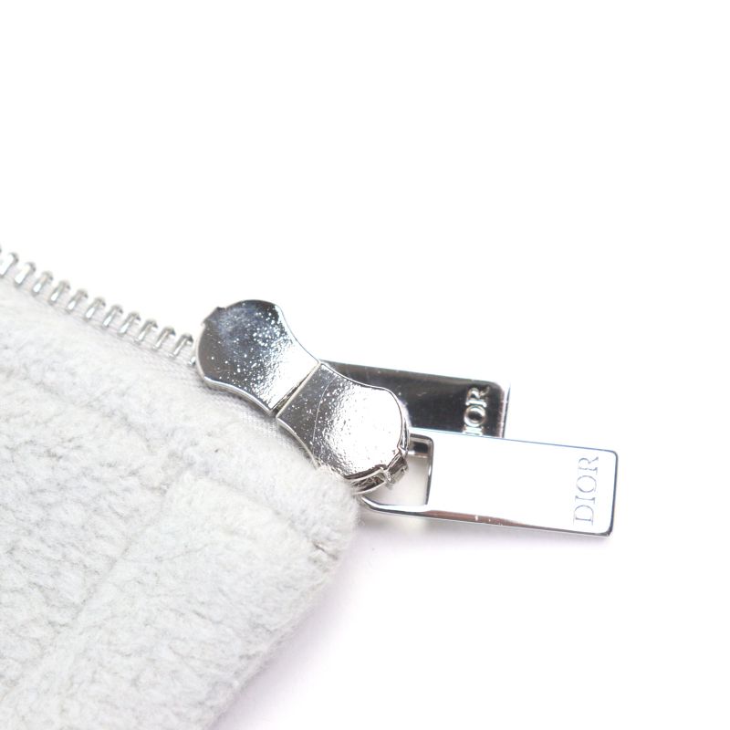 DIOR Homme 2025 513j501a0892 Logo Patch Lined Oblique Zip Up Fleece Jacket Gray