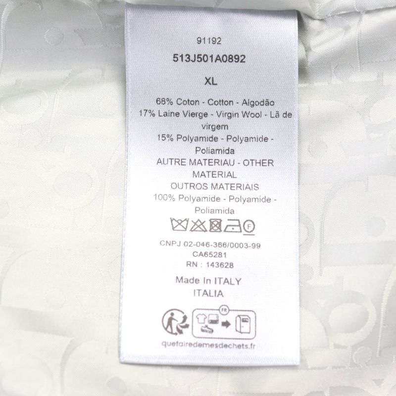 DIOR Homme 2025 513j501a0892 Logo Patch Lined Oblique Zip Up Fleece Jacket Gray