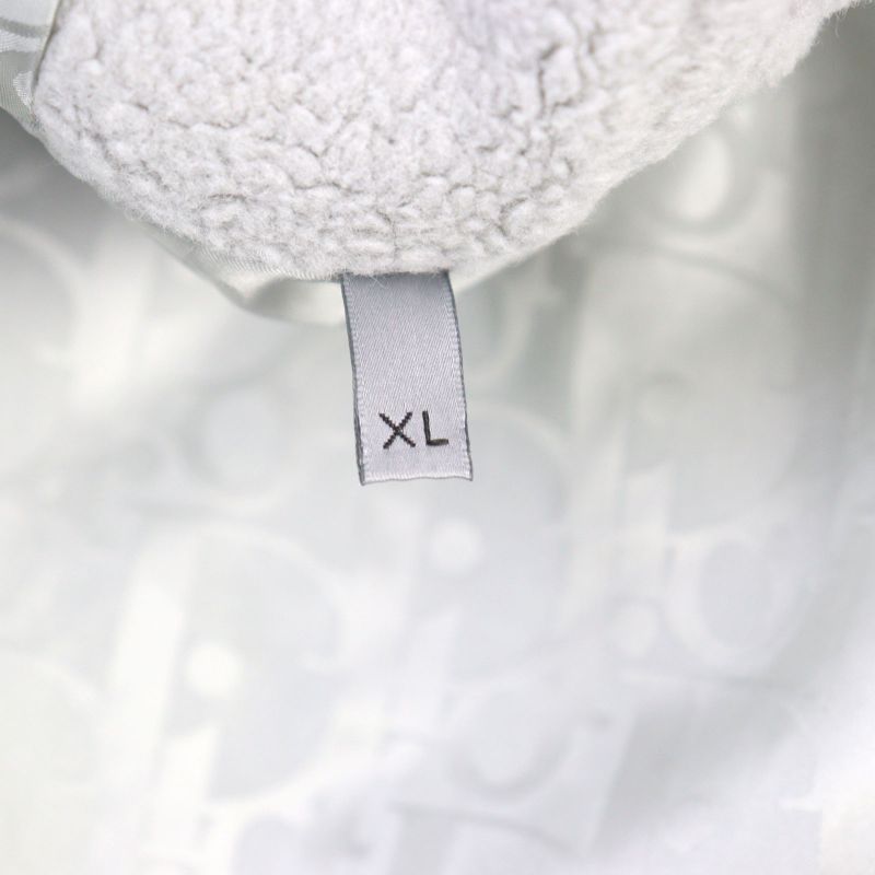 DIOR Homme 2025 513j501a0892 Logo Patch Lined Oblique Zip Up Fleece Jacket Gray