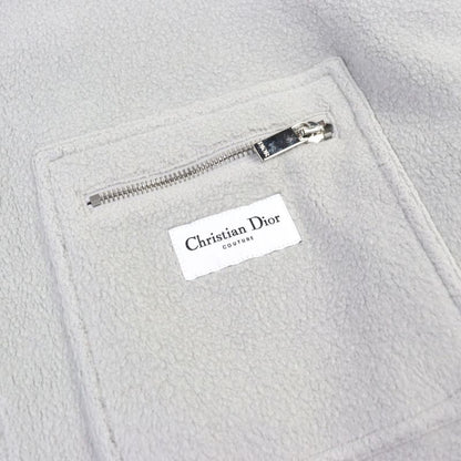DIOR Homme 2025 513j501a0892 Logo Patch Lined Oblique Zip Up Fleece Jacket Gray