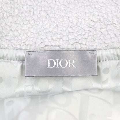 DIOR Homme 2025 513j501a0892 Logo Patch Lined Oblique Zip Up Fleece Jacket Gray