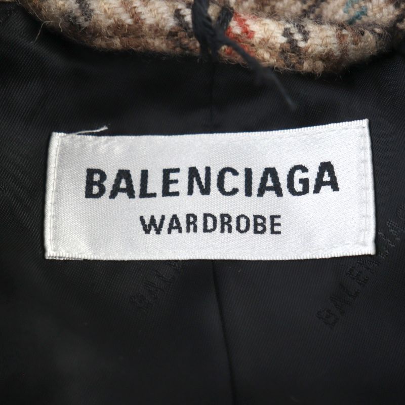 Balenciaga 2021 479864 Logo Buttons Full Logo Lining Peaked Lapel Double