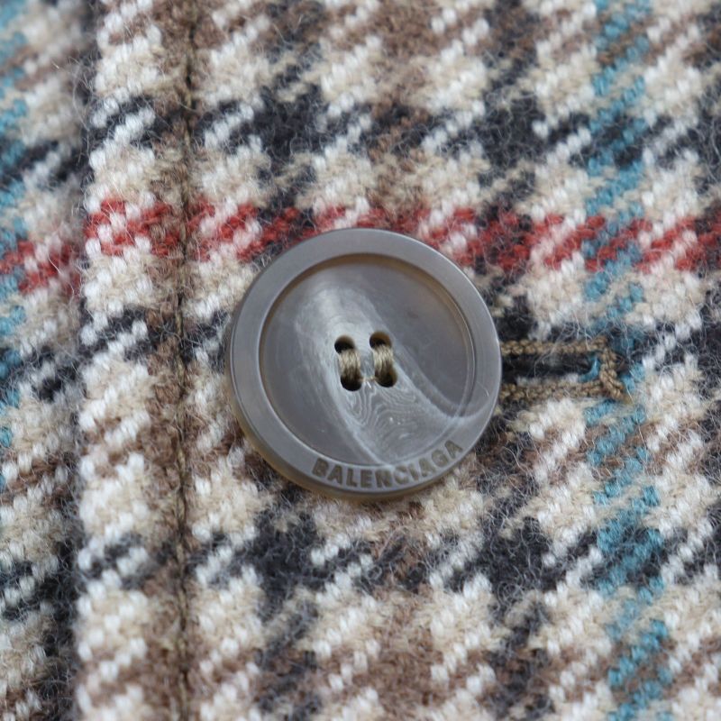 Balenciaga 2021 479864 Logo Buttons Full Logo Lining Peaked Lapel Double