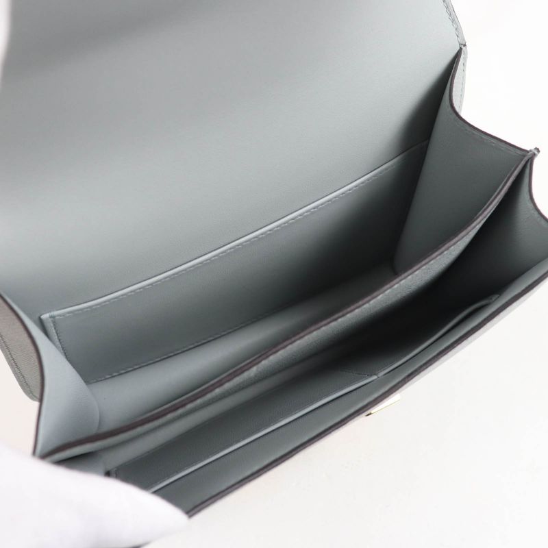 Hermes Constance 3 Mini Miroir Vaux Epson Blue Glacier Gold Hardware Shoulder