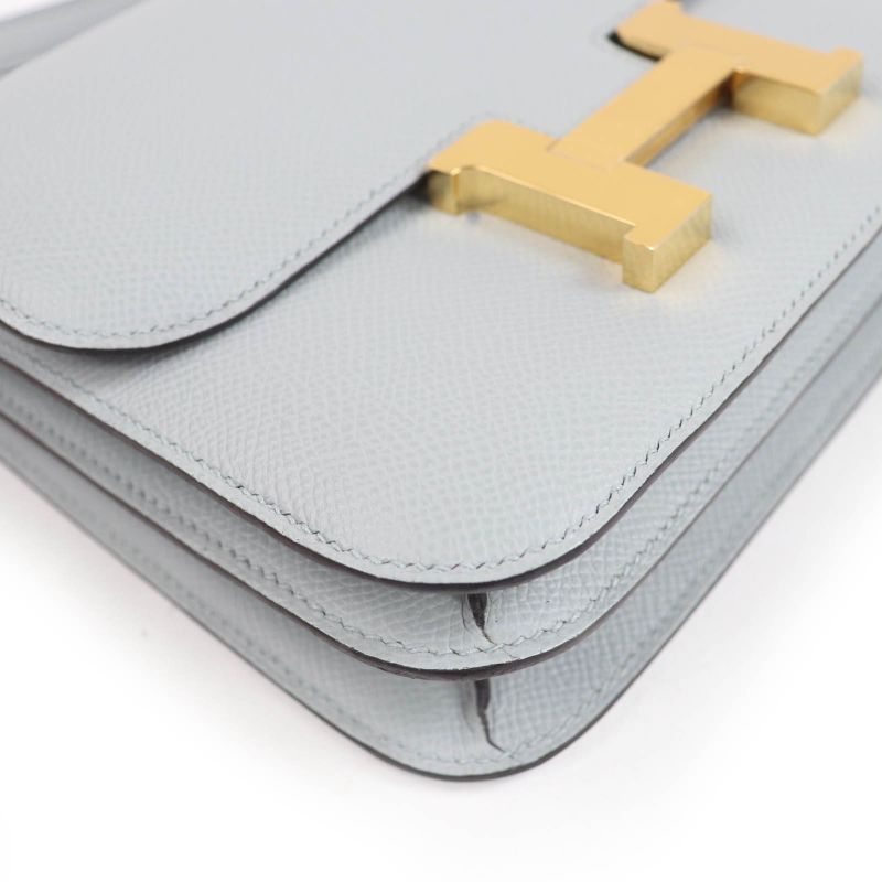 Hermes Constance 3 Mini Miroir Vaux Epson Blue Glacier Gold Hardware Shoulder