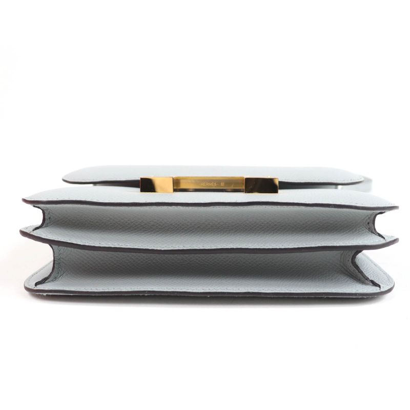 Hermes Constance 3 Mini Miroir Vaux Epson Blue Glacier Gold Hardware Shoulder