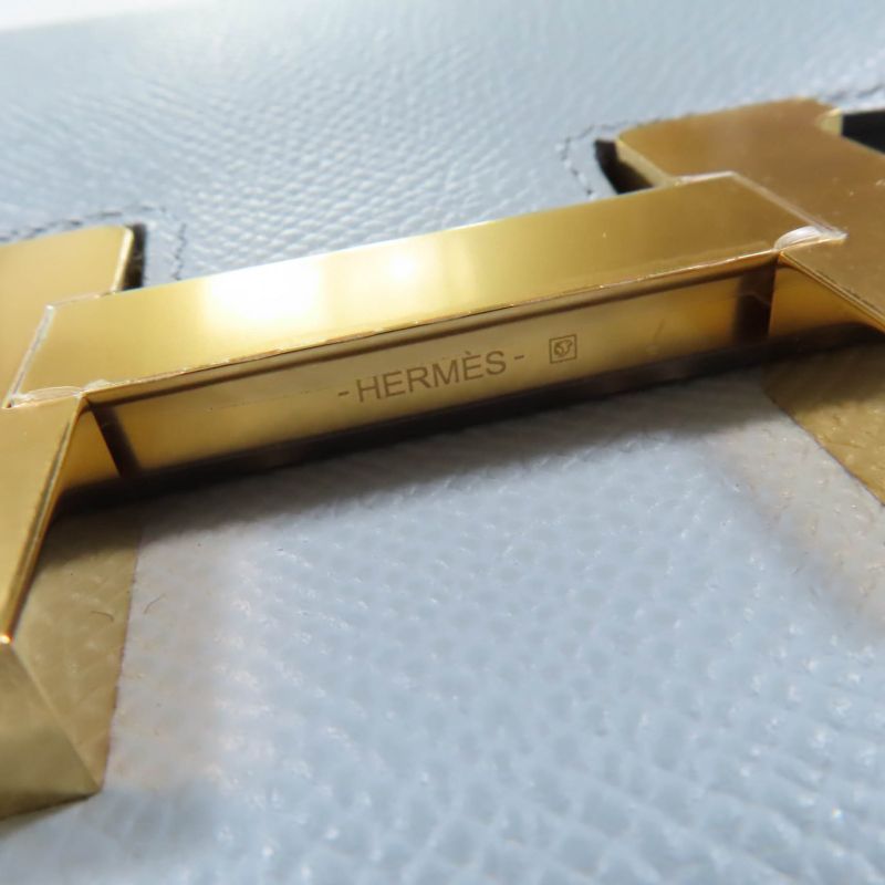 Hermes Constance 3 Mini Miroir Vaux Epson Blue Glacier Gold Hardware Shoulder