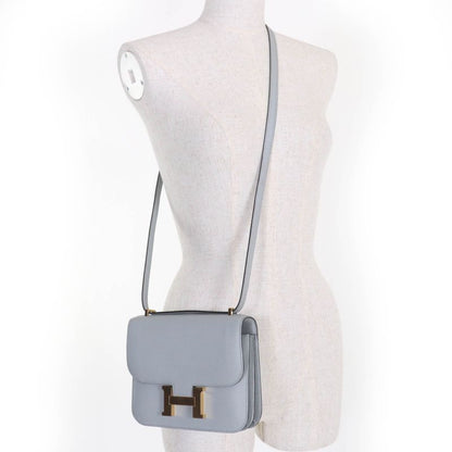 Hermes Constance 3 Mini Miroir Vaux Epson Blue Glacier Gold Hardware Shoulder