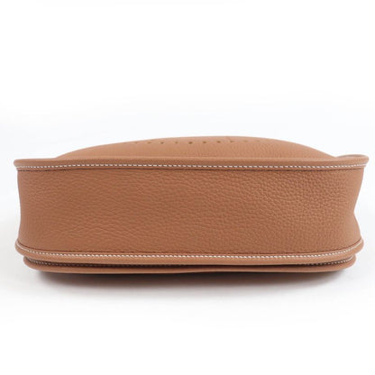 Hermes Evelyn 3PM Taurillon Clemence Gold Silver Hardware Shoulder Bag Engraved