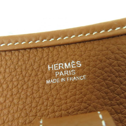 Hermes Evelyn 3PM Taurillon Clemence Gold Silver Hardware Shoulder Bag Engraved