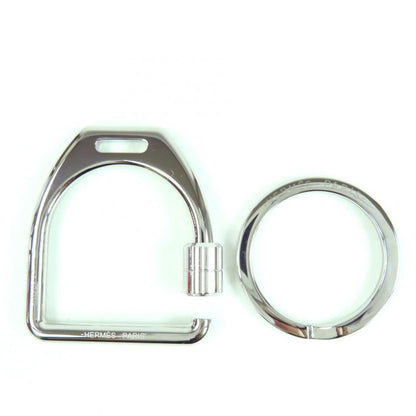 Hermes Key Holder Ettelier Metal Current Model Key Ring Silver With Box Swiss