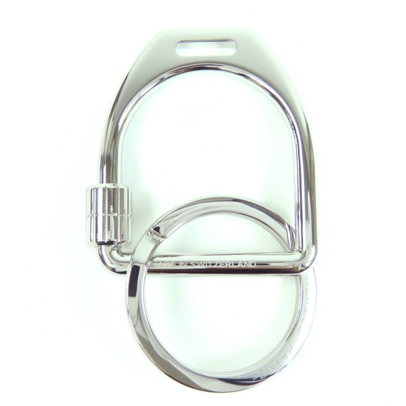 Hermes Key Holder Ettelier Metal Current Model Key Ring Silver With Box Swiss