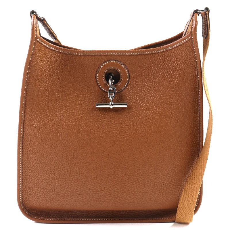 Hermes Vespa PM Togo Gold Silver Hardware Shoulder Bag G Engraved Storage With