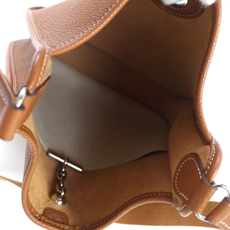 Hermes Vespa PM Togo Gold Silver Hardware Shoulder Bag G Engraved Storage With