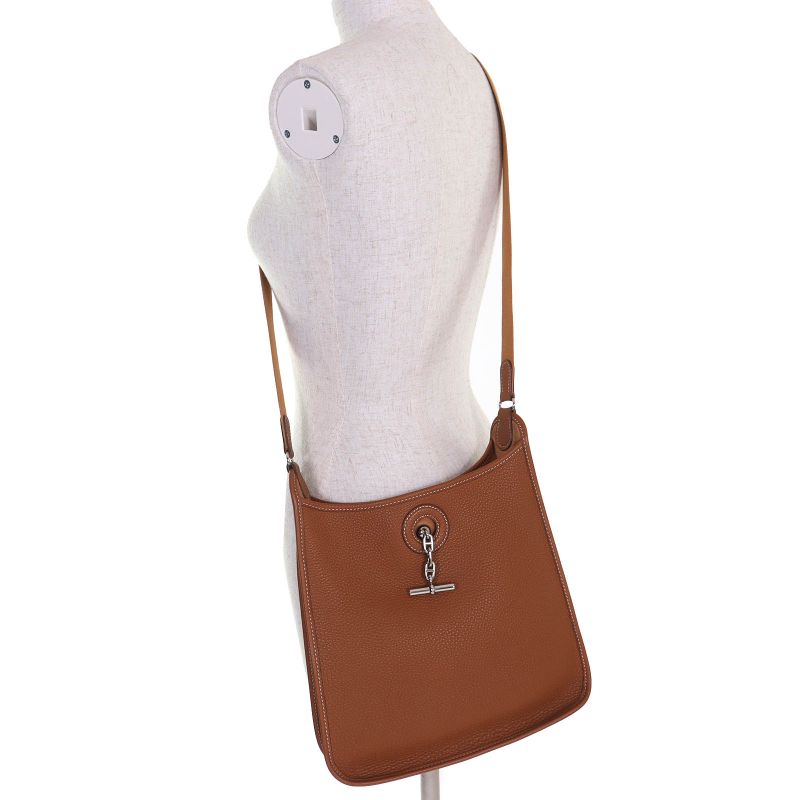 Hermes Vespa PM Togo Gold Silver Hardware Shoulder Bag G Engraved Storage With