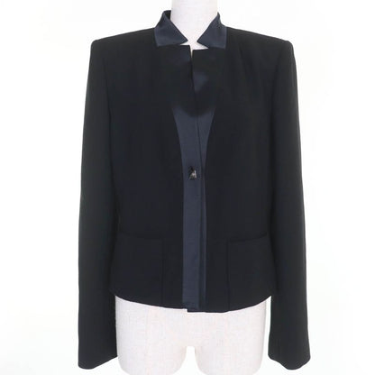 CHANEL 03A P21990w03211 Wool Silk Coco Mark Pyramid Button Jacket Black 40 Made