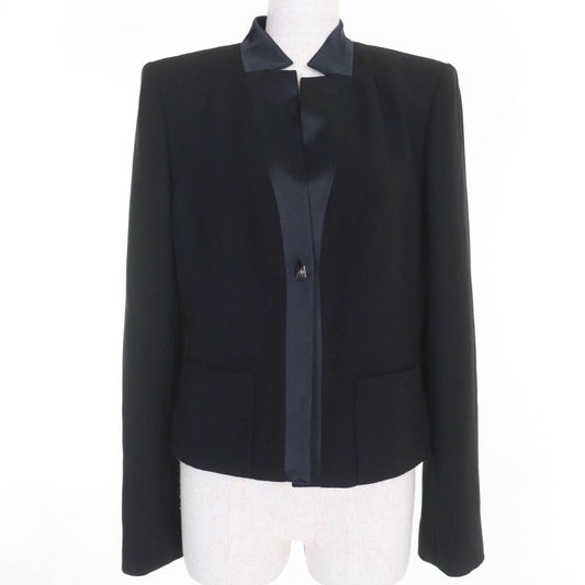 CHANEL 03A P21990w03211 Wool Silk Coco Mark Pyramid Button Jacket Black 40 Made