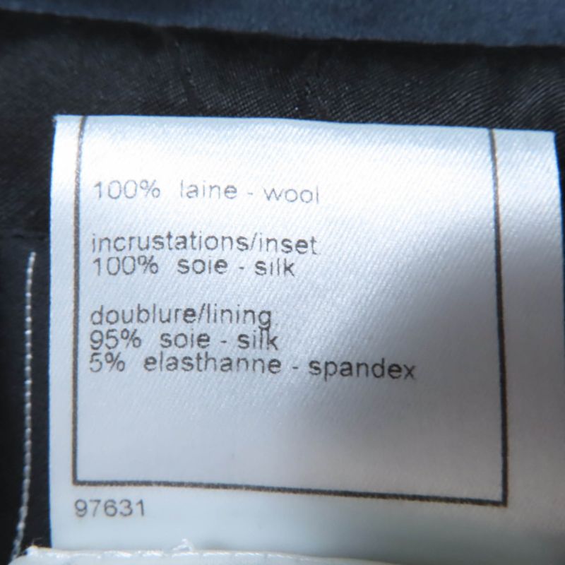 CHANEL 03A P21990w03211 Wool Silk Coco Mark Pyramid Button Jacket Black 40 Made