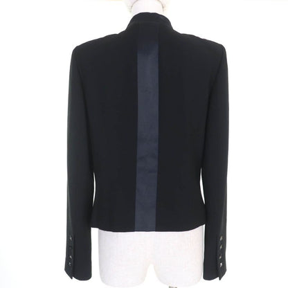 CHANEL 03A P21990w03211 Wool Silk Coco Mark Pyramid Button Jacket Black 40 Made