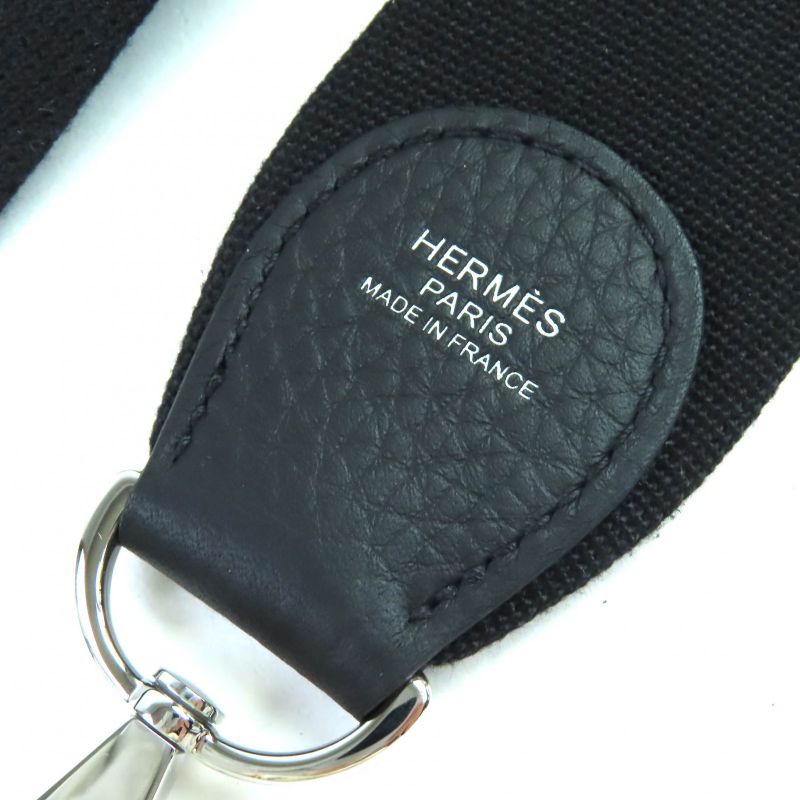 Hermes Evelyn 3 PM Taurillon Clemence Silver Hardware Shoulder Bag Black