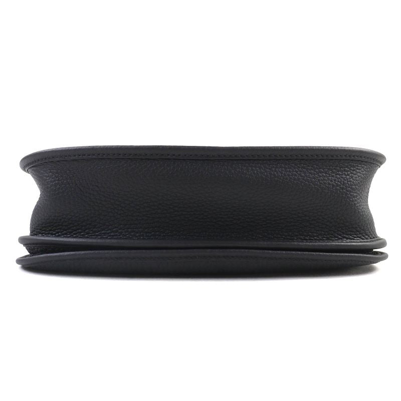 Hermes Evelyn 3 PM Taurillon Clemence Silver Hardware Shoulder Bag Black