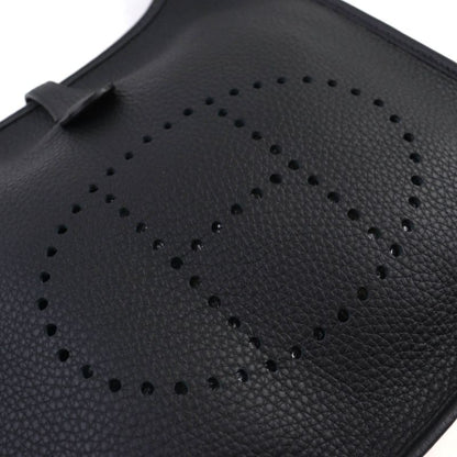 Hermes Evelyn 3 PM Taurillon Clemence Silver Hardware Shoulder Bag Black