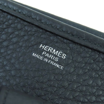 Hermes Evelyn 3 PM Taurillon Clemence Silver Hardware Shoulder Bag Black