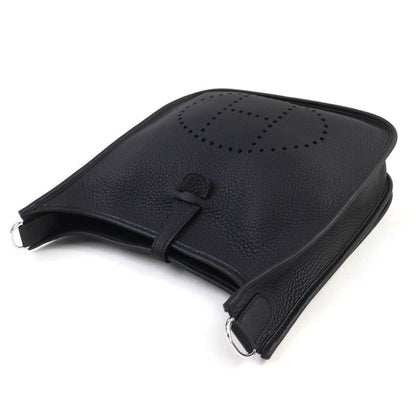 Hermes Evelyn 3 PM Taurillon Clemence Silver Hardware Shoulder Bag Black