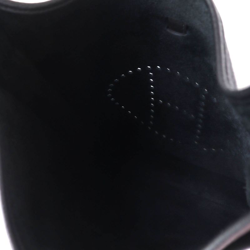 Hermes Evelyn 3 PM Taurillon Clemence Silver Hardware Shoulder Bag Black