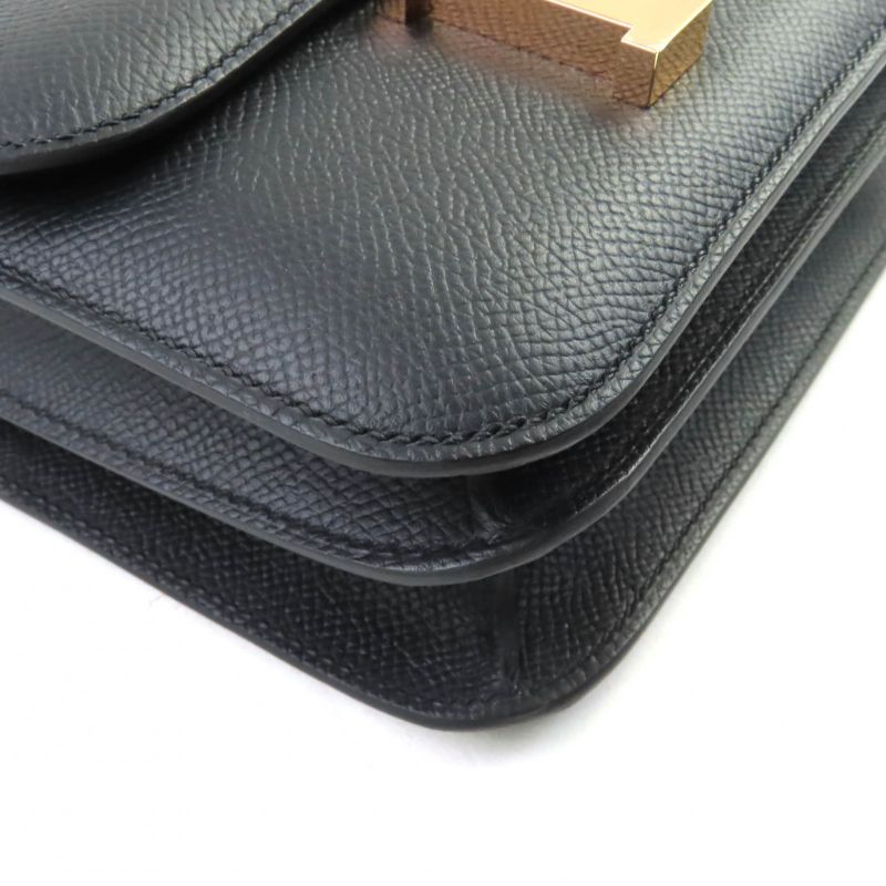 Hermes Constance 3 Mini Miroir Black Vaux Epson Rose Gold Hardware Shoulder Bag