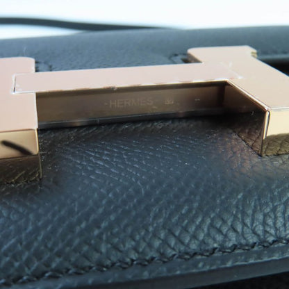 Hermes Constance 3 Mini Miroir Black Vaux Epson Rose Gold Hardware Shoulder Bag