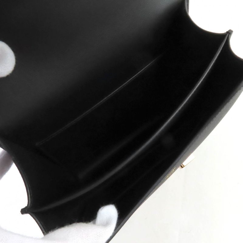 Hermes Constance 3 Mini Miroir Black Vaux Epson Rose Gold Hardware Shoulder Bag