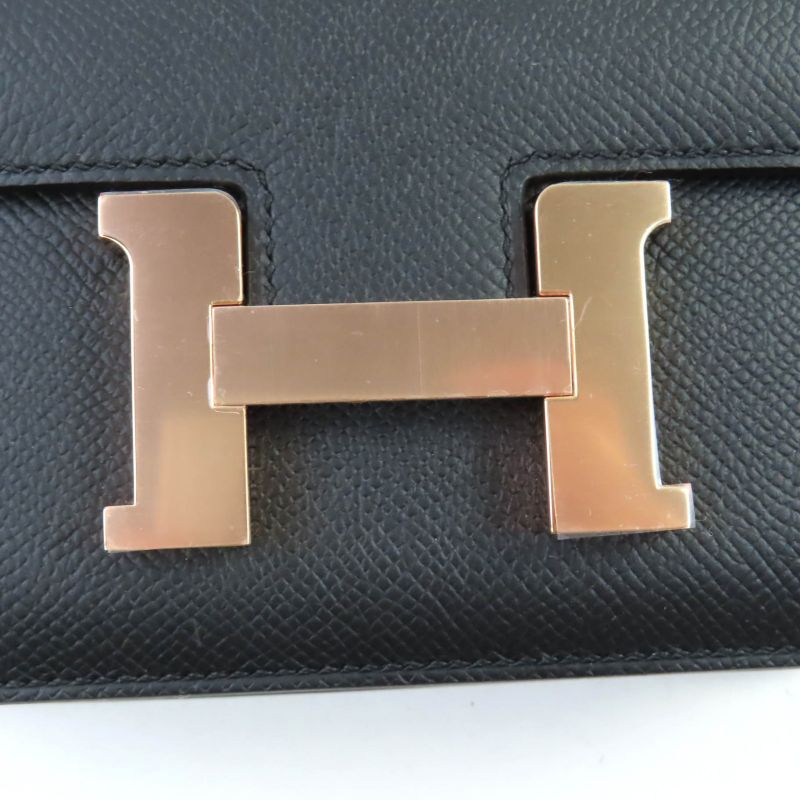 Hermes Constance 3 Mini Miroir Black Vaux Epson Rose Gold Hardware Shoulder Bag