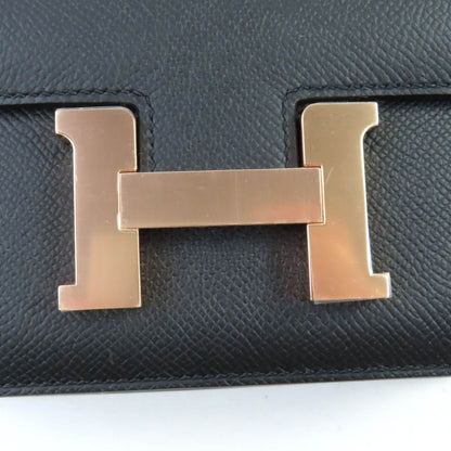 Hermes Constance 3 Mini Miroir Black Vaux Epson Rose Gold Hardware Shoulder Bag