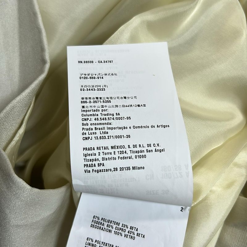 Prada Dress Size 36 S Women - Ivory Crew Neck/sleeveless/knee Length/bijoux