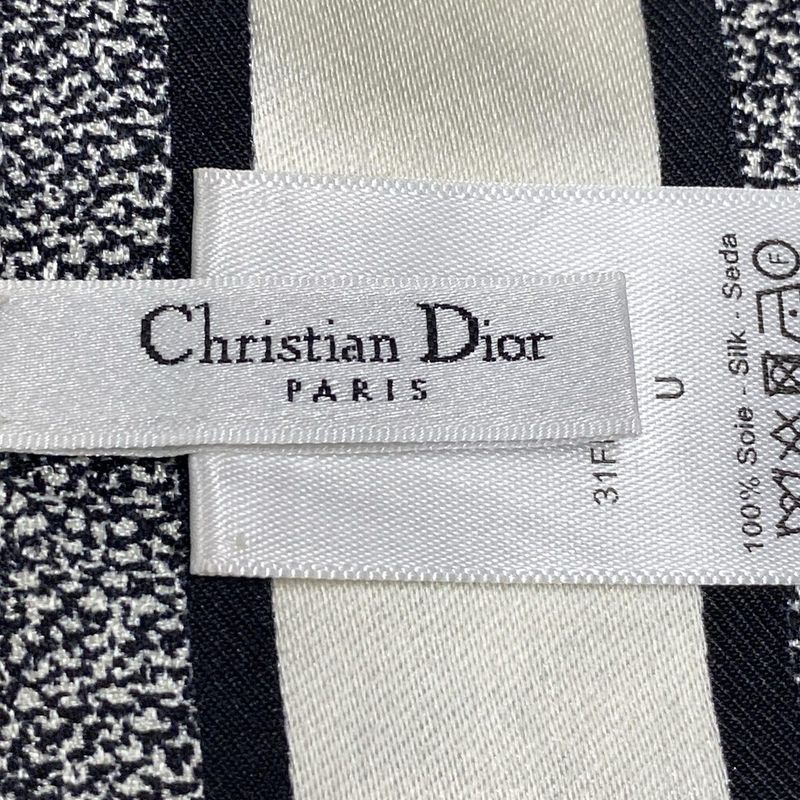 Dior/christian Dior Scarf - Black Ivory And Multi Ribbon Scarf/floral Pattern