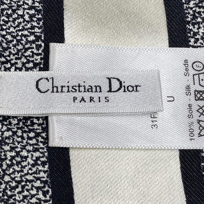 Dior/christian Dior Scarf - Black Ivory And Multi Ribbon Scarf/floral Pattern