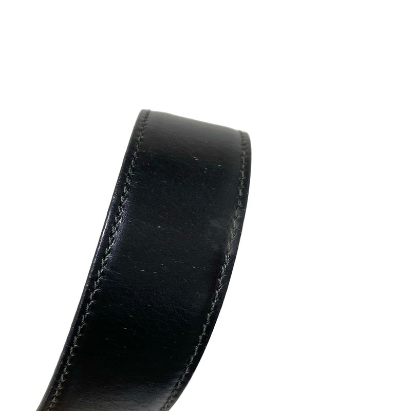 Gucci Belt 70-28 - Black And Gold Interlocking G Leather